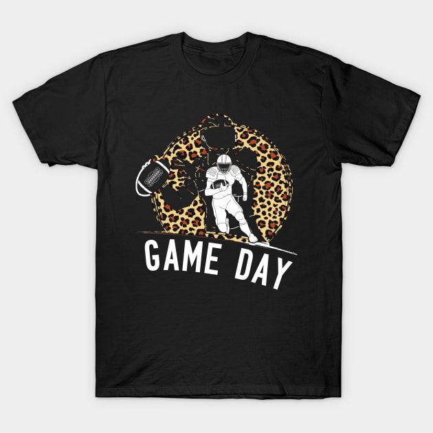 Game day Football Leopard Gift idea for football lovers T-Shirt by DODG99
